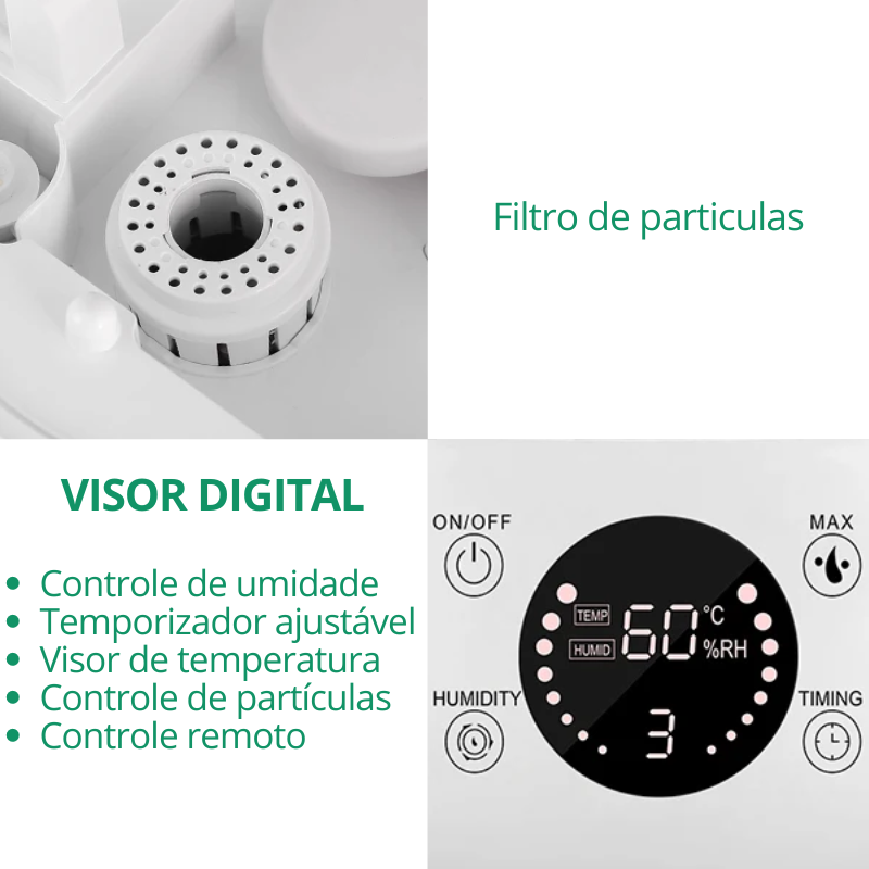 Umidificador de Ar Profissional com 3 Litros